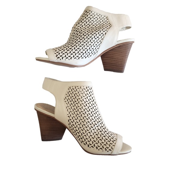 Vince Camuto Dastana White Leather Peep Toe Sling Back 7.5W - Picture 6 of 8